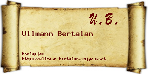 Ullmann Bertalan névjegykártya